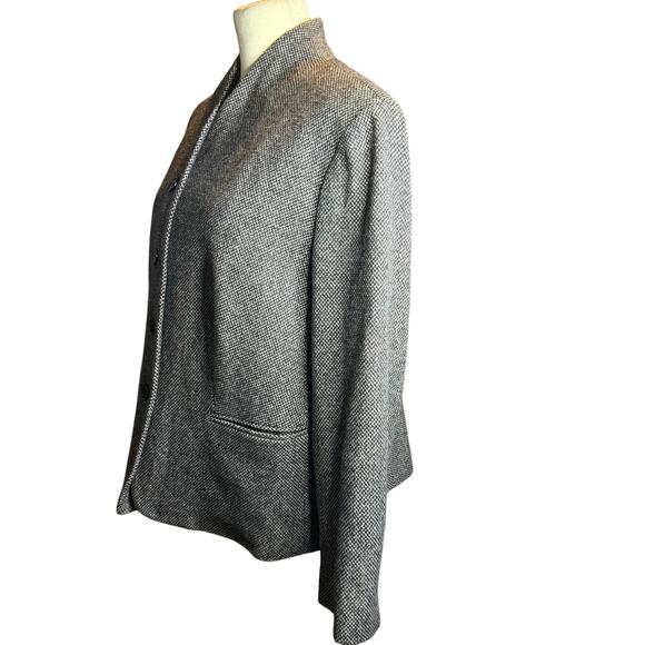 Lauren Ralph Lauren Wool Blend Shawl Collar Herringbone Jacket, Plus Size 16W - Picture 4 of 6
